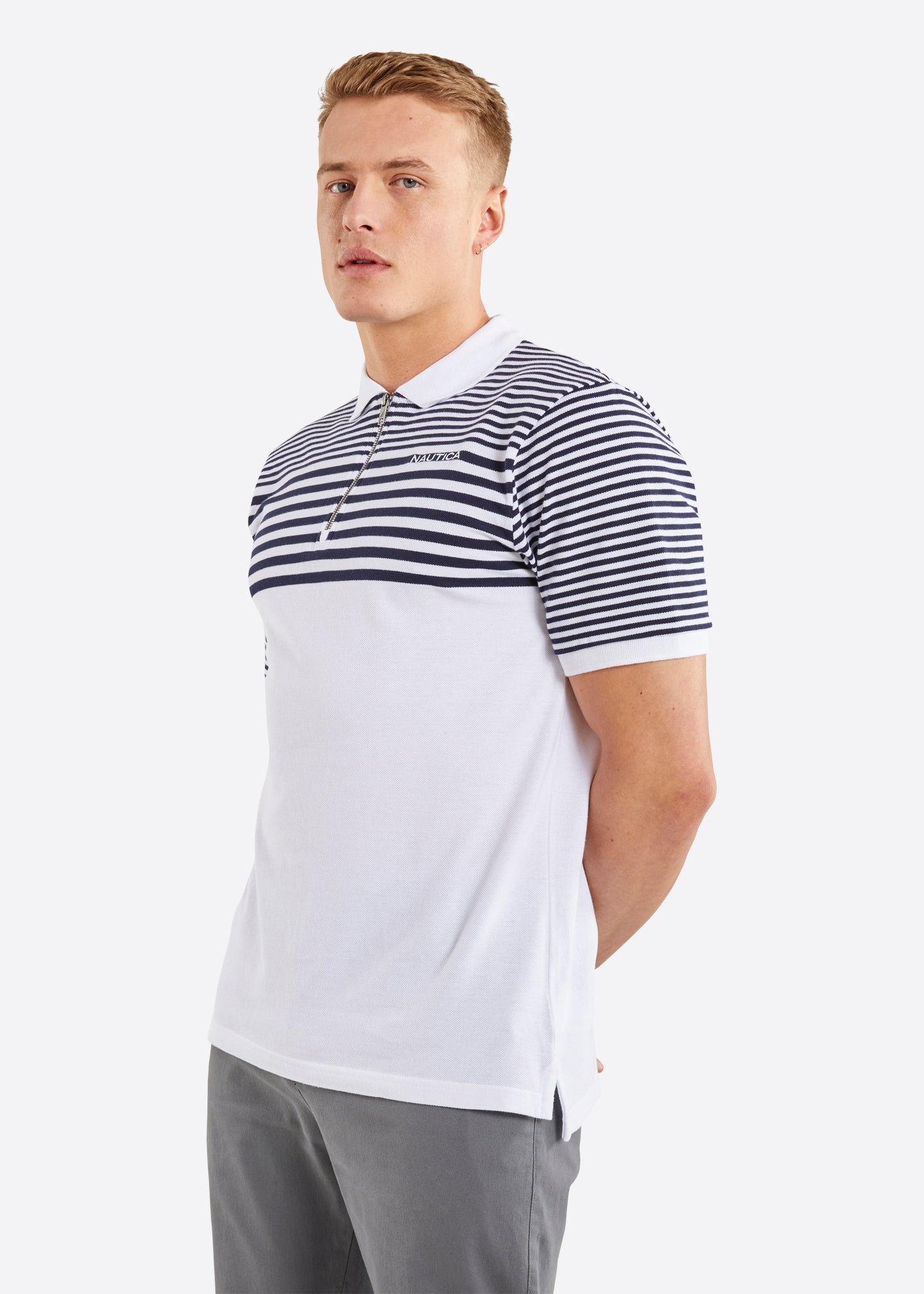 Nautica Ashton Polo Shirt - White - Front