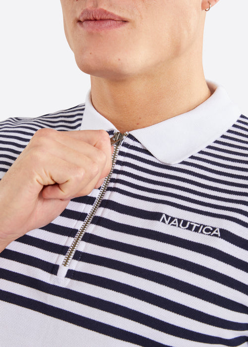 Nautica Ashton Polo Shirt - White - Detail