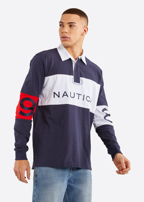 Nautica Beckett Rugby Shirt - Dark Navy - Front