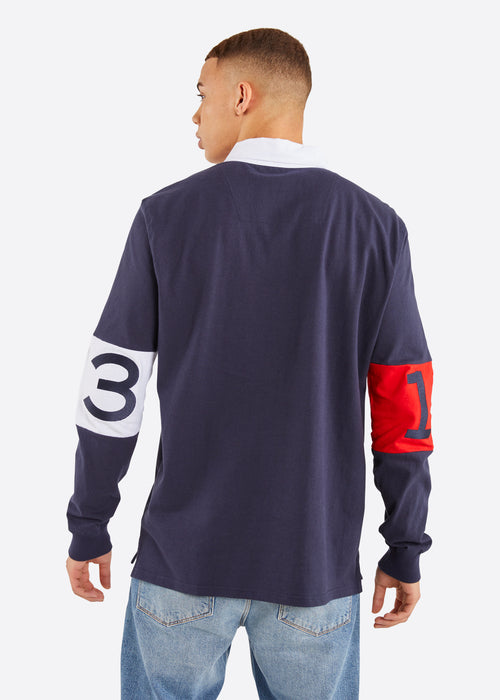 Nautica Beckett Rugby Shirt - Dark Navy - Back