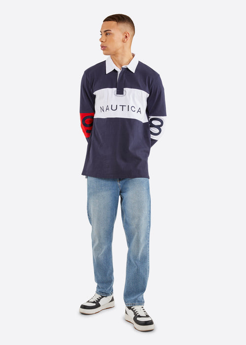 Nautica Beckett Rugby Shirt - Dark Navy - Full Body