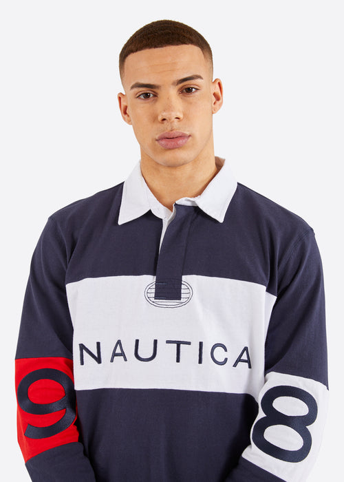 Nautica Beckett Rugby Shirt - Dark Navy - Detail