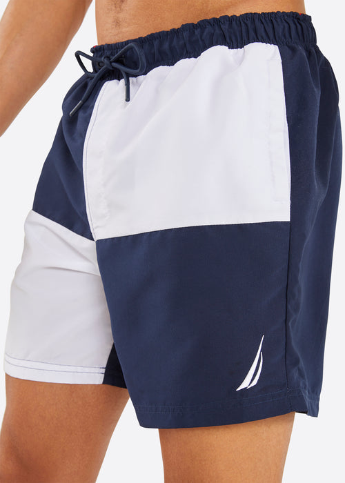 Nautica Chess 6" Swim Short - Dark Navy - Detail