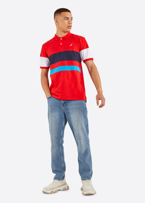 Nautica Dexter Polo Shirt - True Red - Full Body