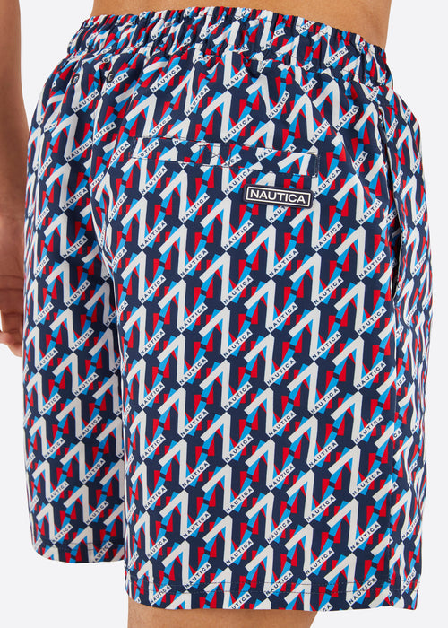 Nautica Dorian 6" Swim Short - Dark Navy - Detail