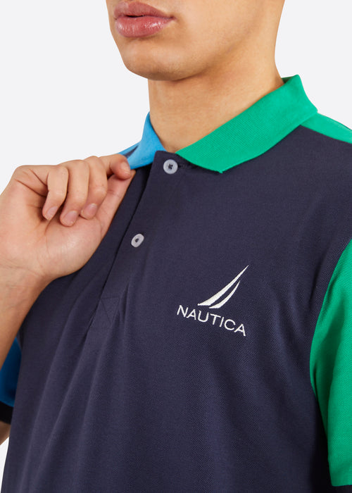 Nautica Duke Polo Shirt - Blue - Detail