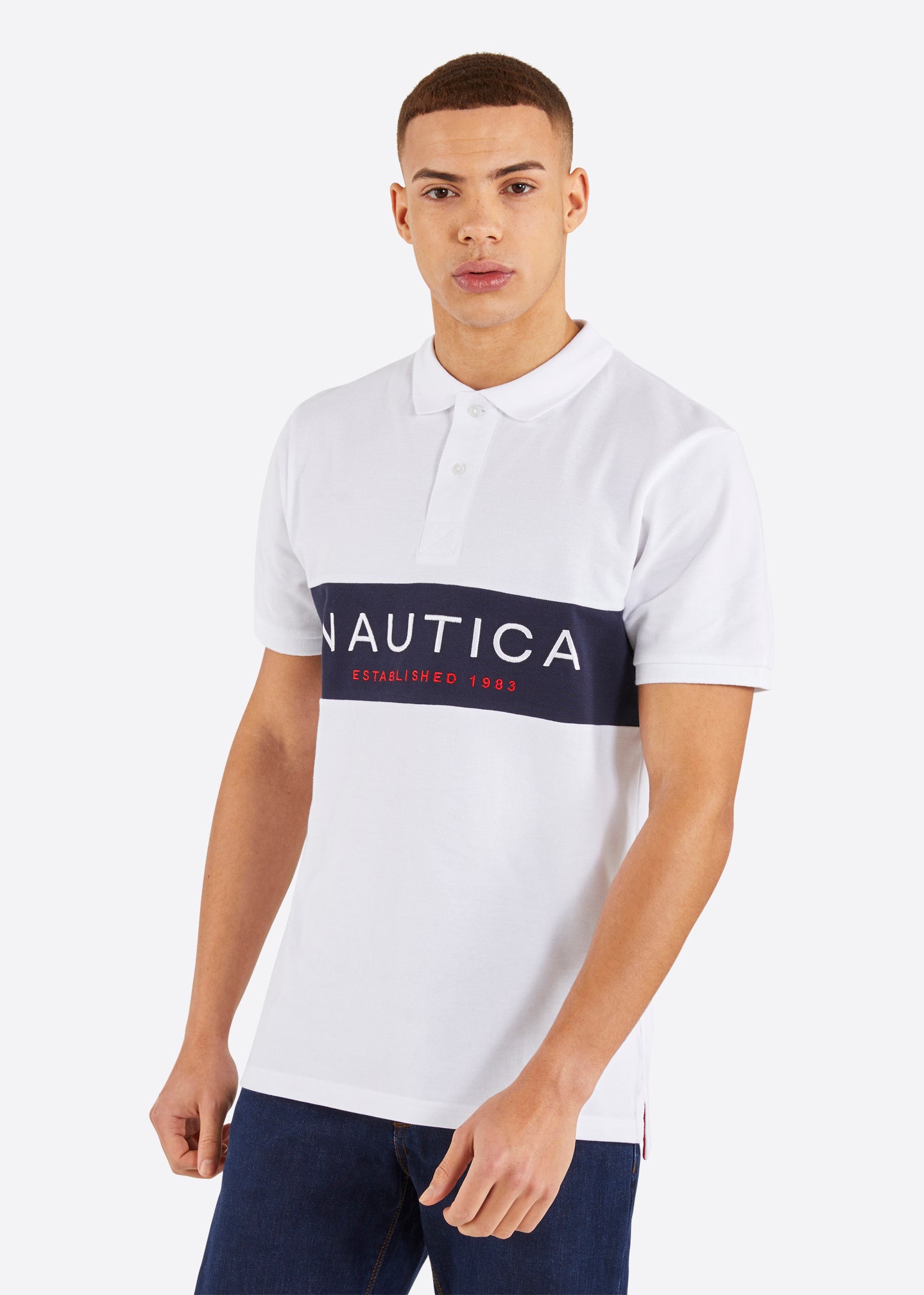 Nautica Gideon Polo Shirt - White - Front