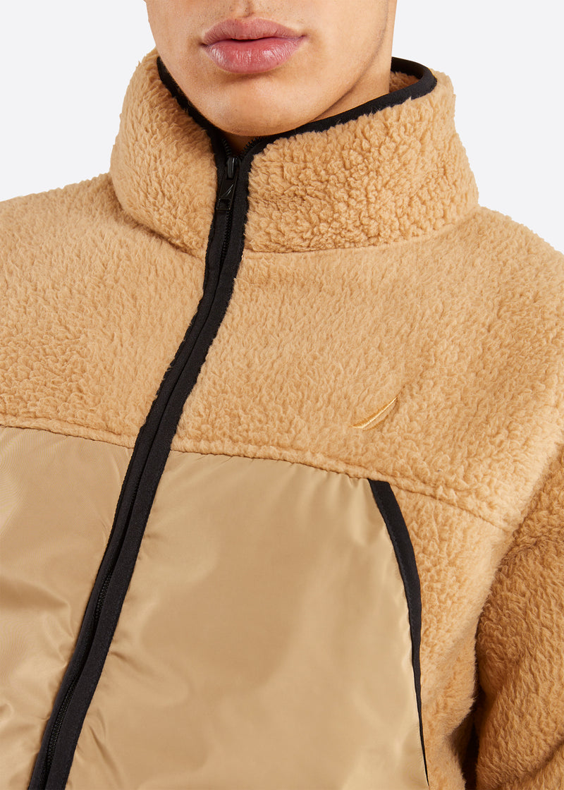 Grayson Full Zip Fleece Jacket Wheat Nautica