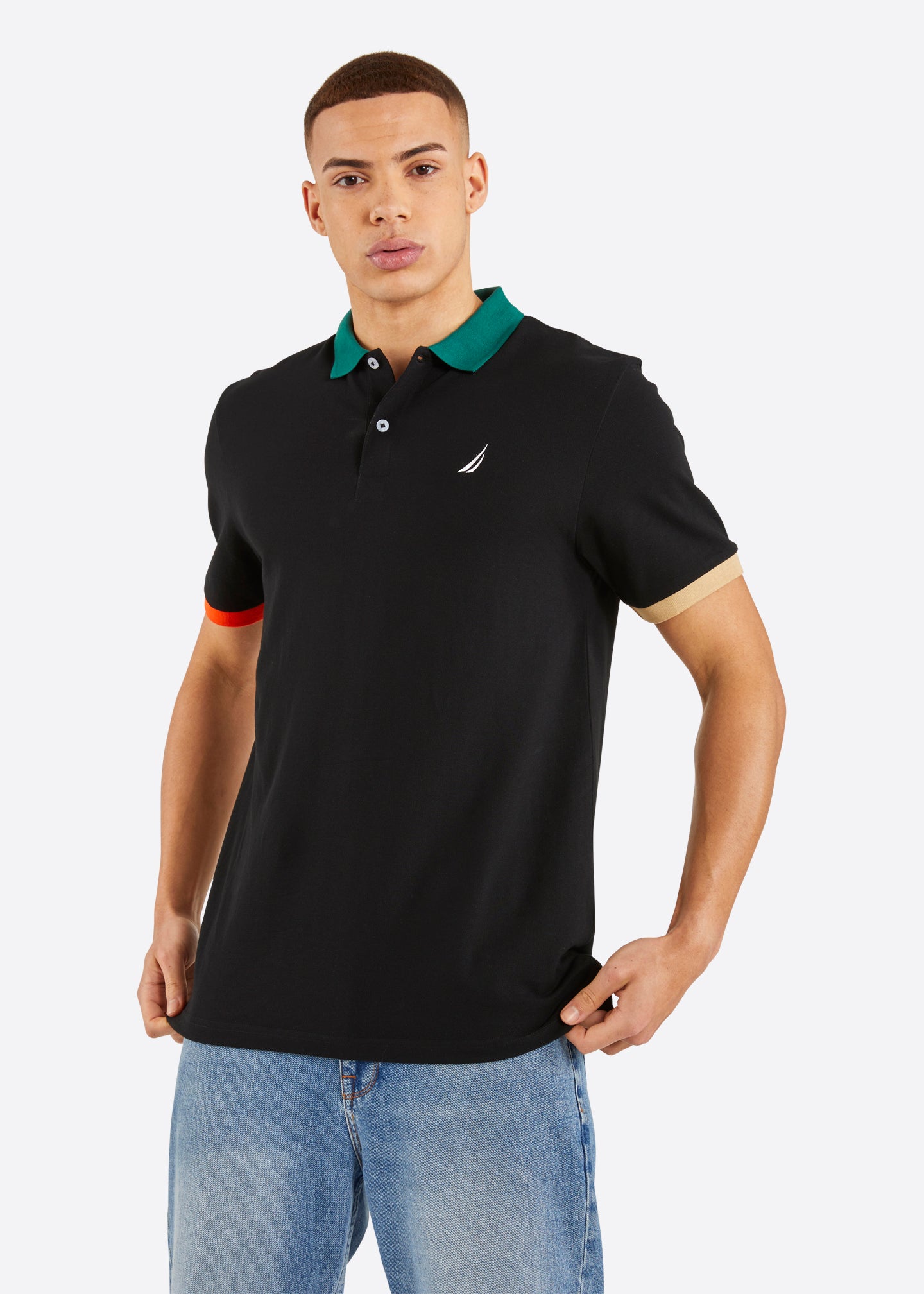 Nautica Logan Polo Shirt - Black - Front
