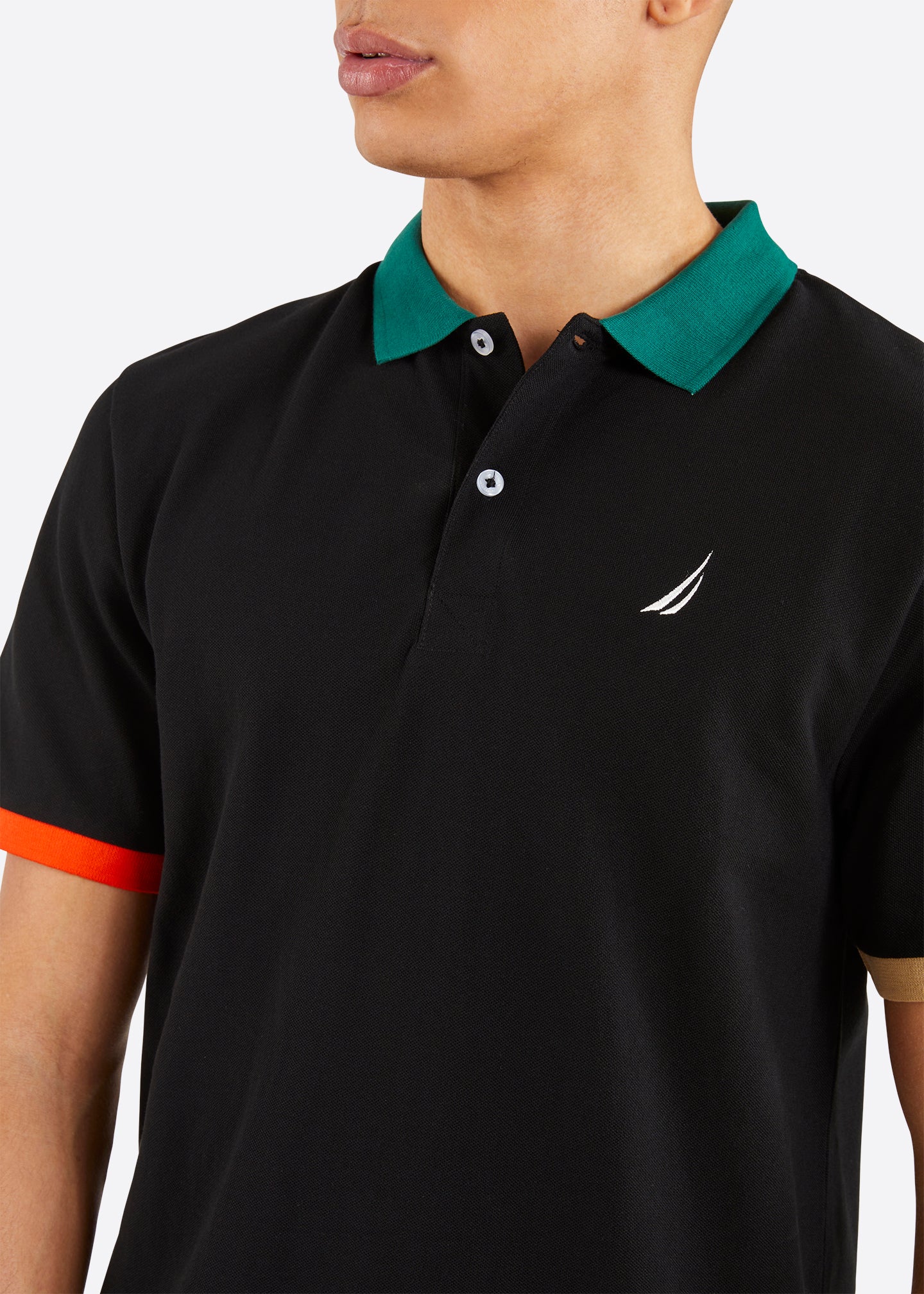 Nautica Logan Polo Shirt - Black - Detail