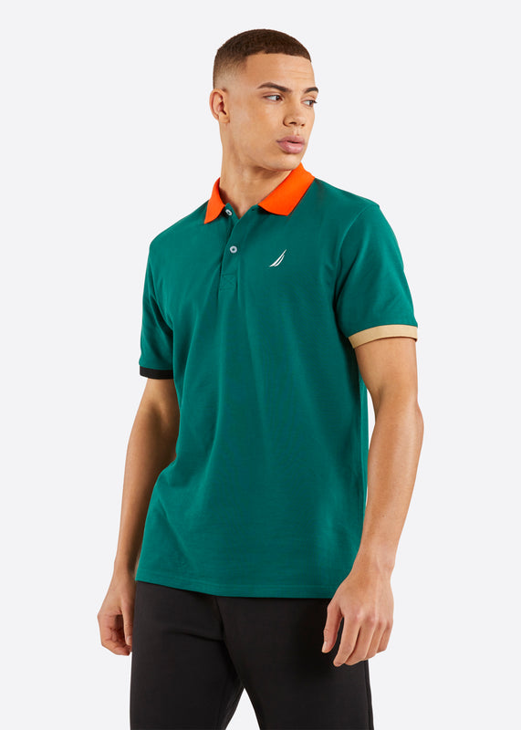 Nautica Logan Polo Shirt - Dark Green - Front