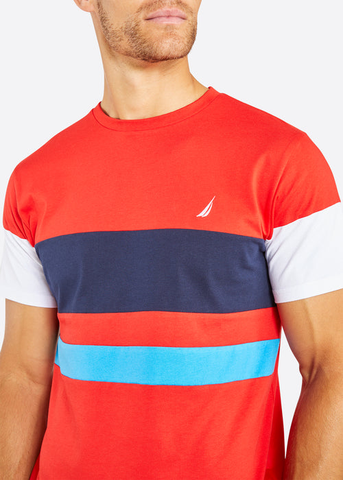 Nautica Marcel T-Shirt - True Red - Detail