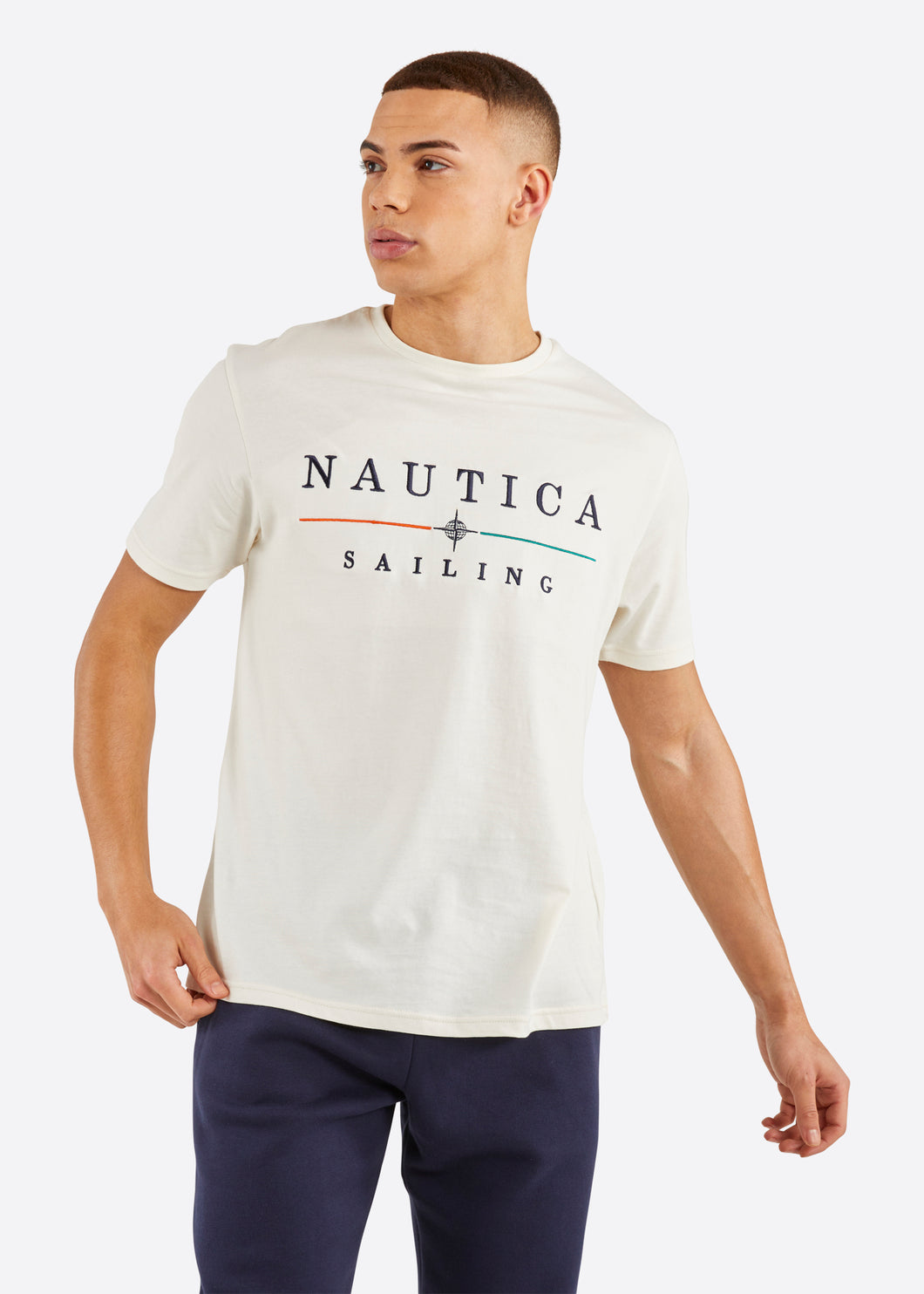 Nautica Mateo T-Shirt - Ecru - Front