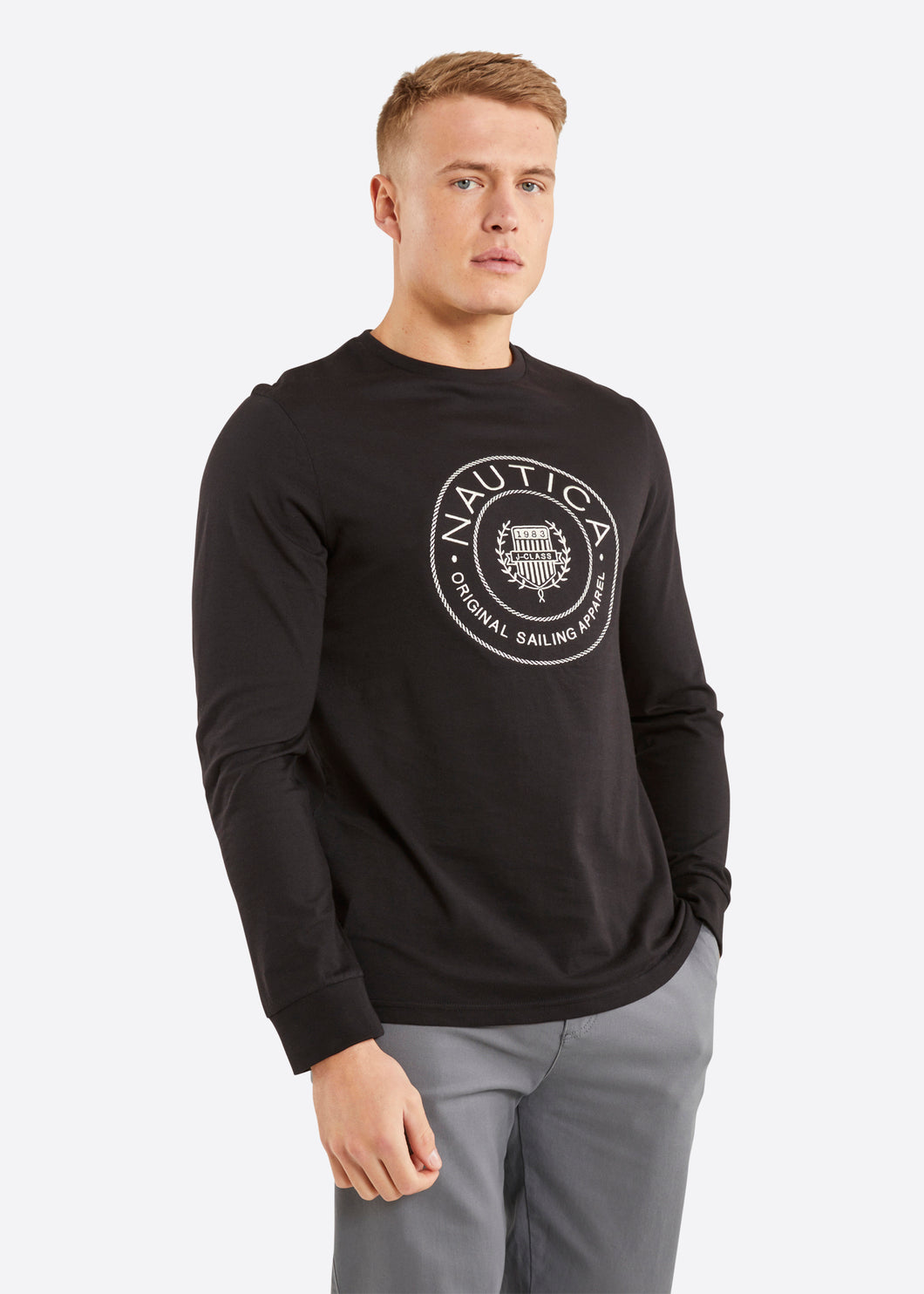 Nautica Jameson Long Sleeve T-Shirt - Black - Front
