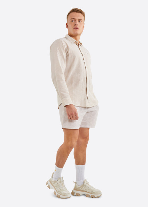 Nautica Mitchell Long Sleeve Shirt - Wheat -Full Body