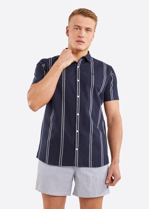 Nautica Kingsley Short Sleeve Shirt - Dark Navy - Front