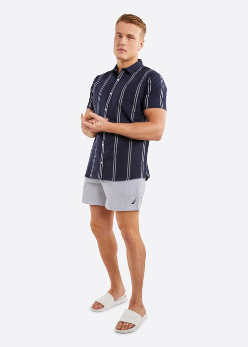 Nautica Kingsley Short Sleeve Shirt - Dark Navy - Full Body
