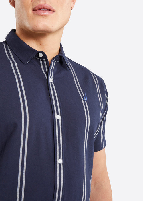 Nautica Kingsley Short Sleeve Shirt - Dark Navy - Detail