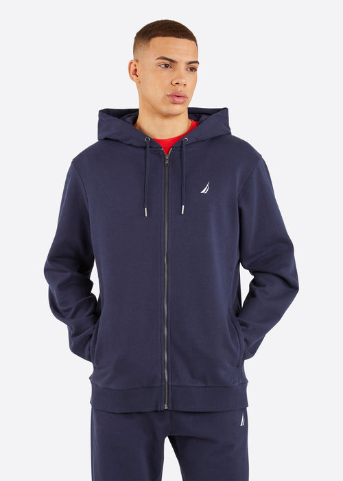 Nautica Rigg Full Zip Hoodie - Dark Navy - Front