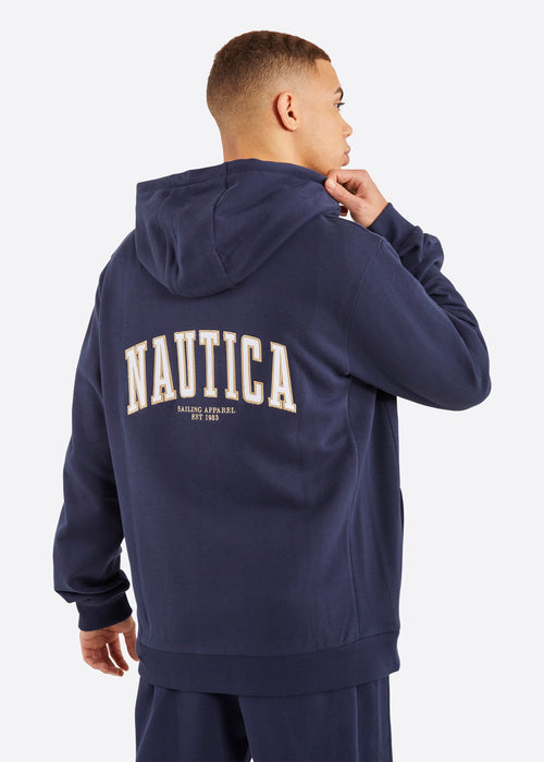 Nautica Rigg Full Zip Hoodie - Dark Navy - Back