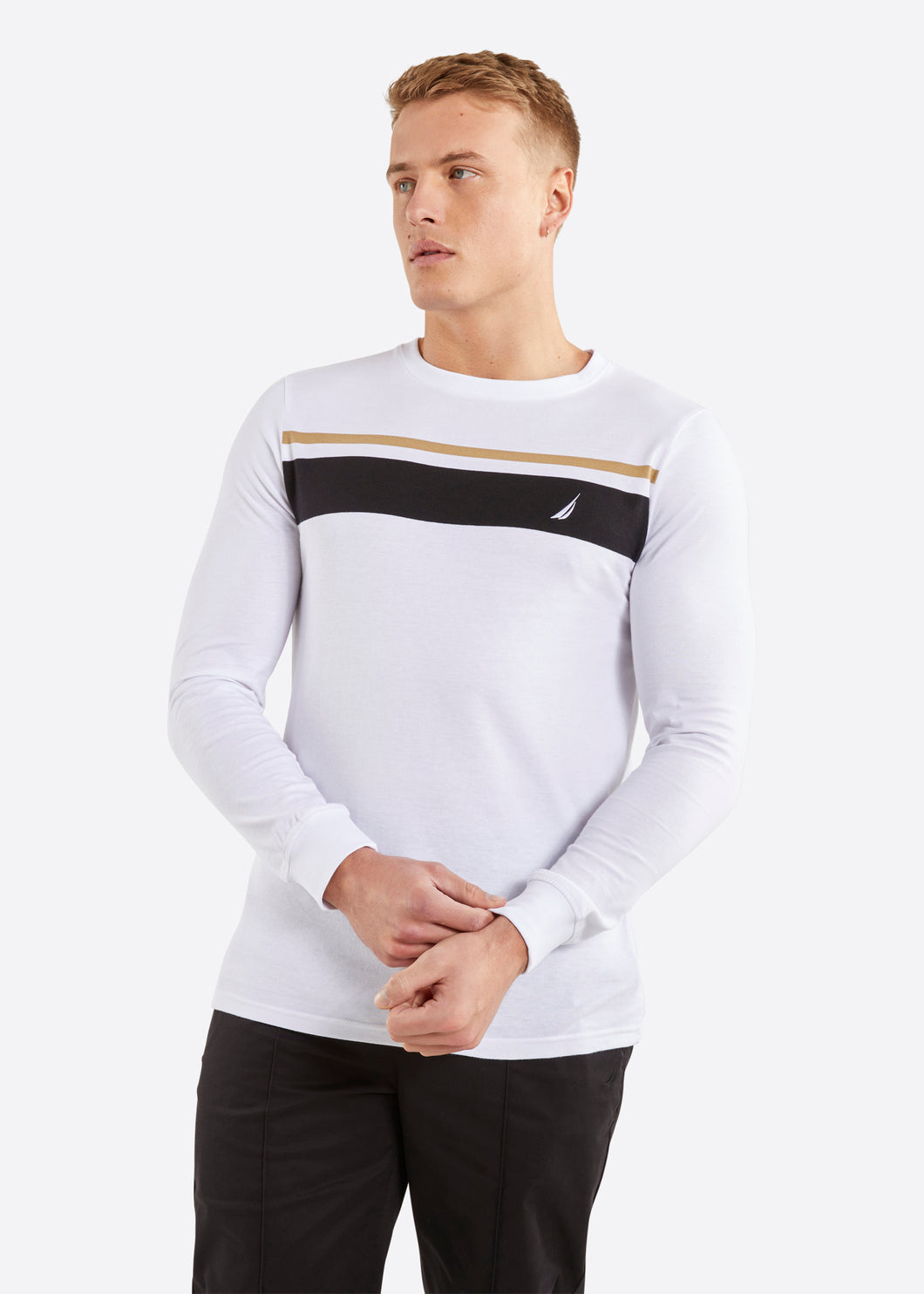 Nautica Royton Long Sleeve T-Shirt - White - Front