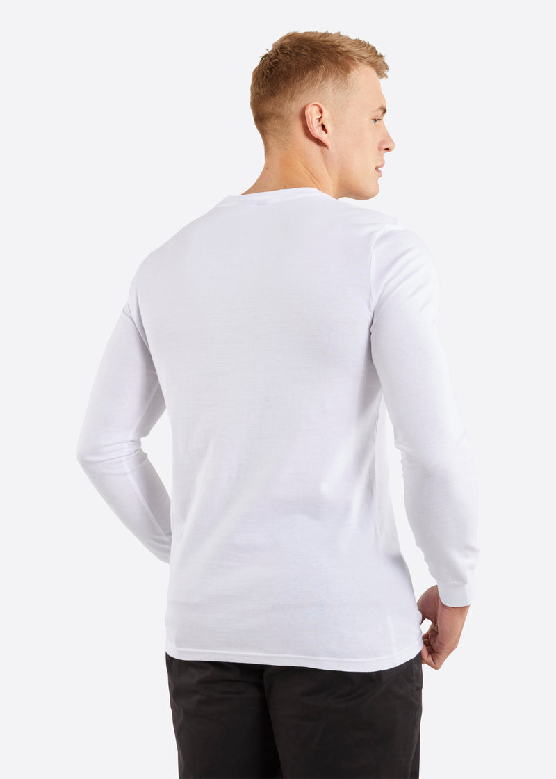 Nautica Royton Long Sleeve T-Shirt - White - Back