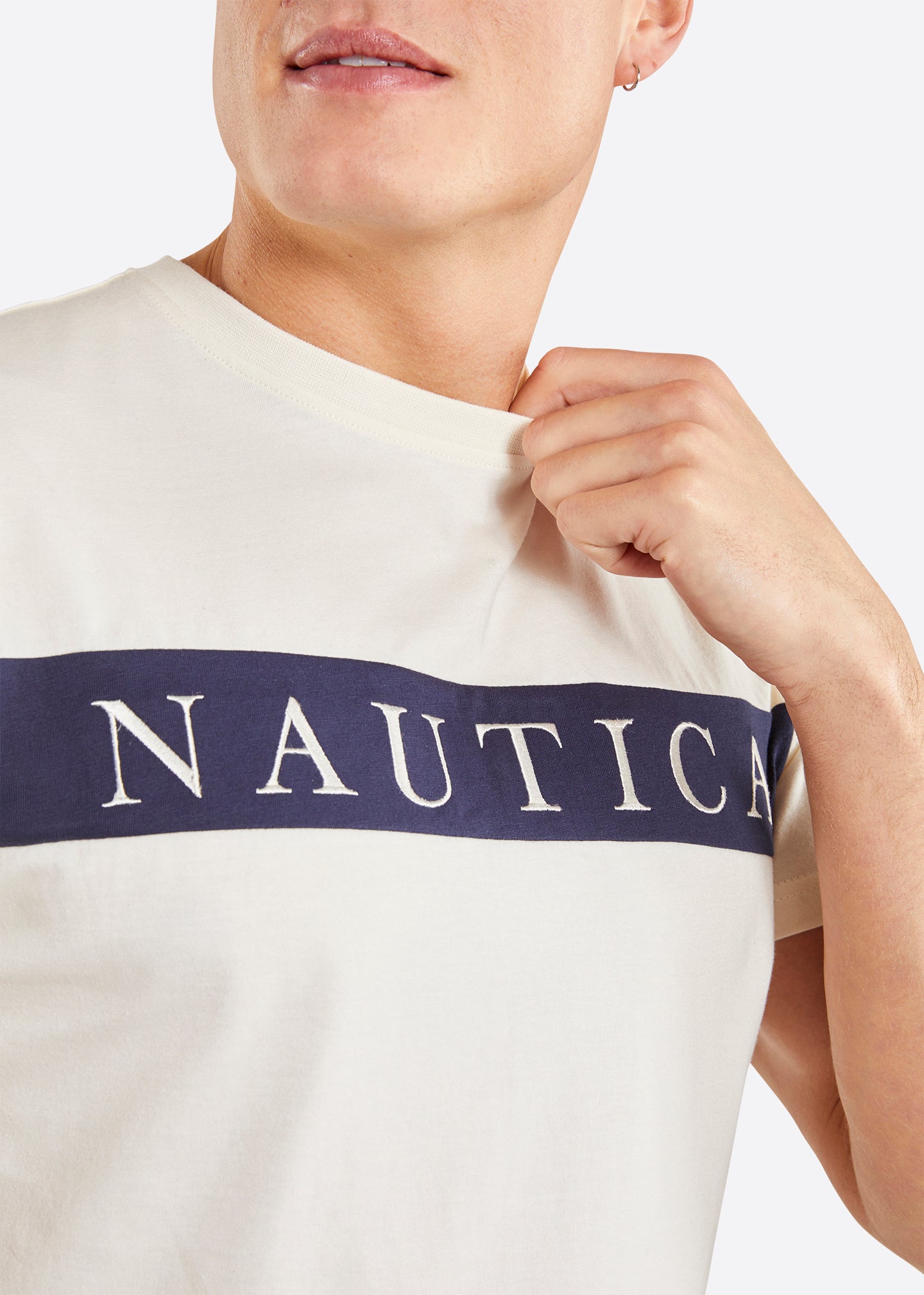 Nautica Sawyer T-Shirt - Ecru - Detail