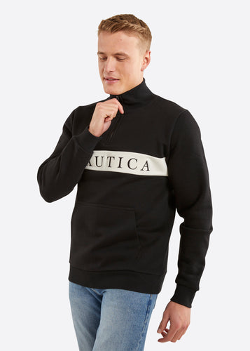 Nautica Travis Quarter Zip Top -  Black - Front
