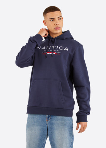 Nautica Troy Over Head Hoodie - Dark Navy - Front