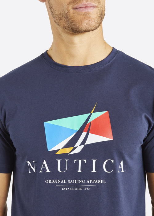 Nautica Vance T-Shirt - Dark Navy - Detail
