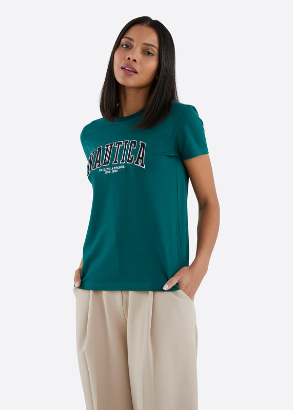 Nautica Emelie T-Shirt - Dark Green - Front