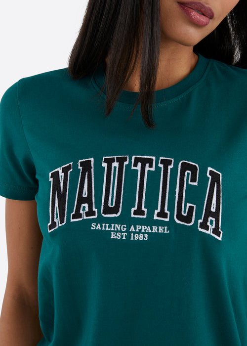 Nautica Emelie T-Shirt - Dark Green - Detail