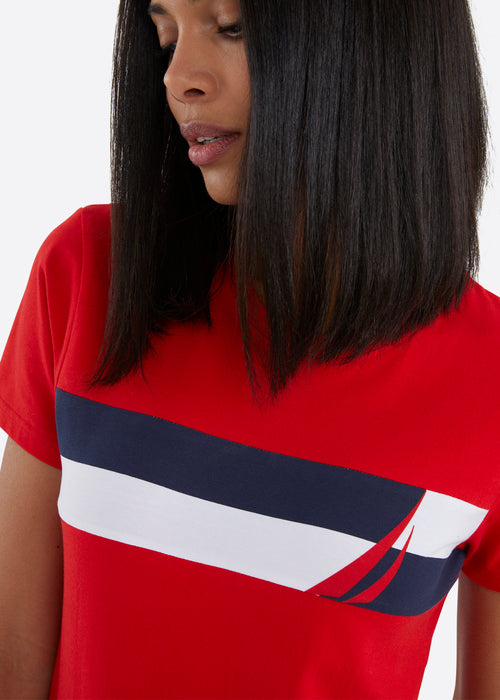 Nautica Alerie T-Shirt - True Red - Detail
