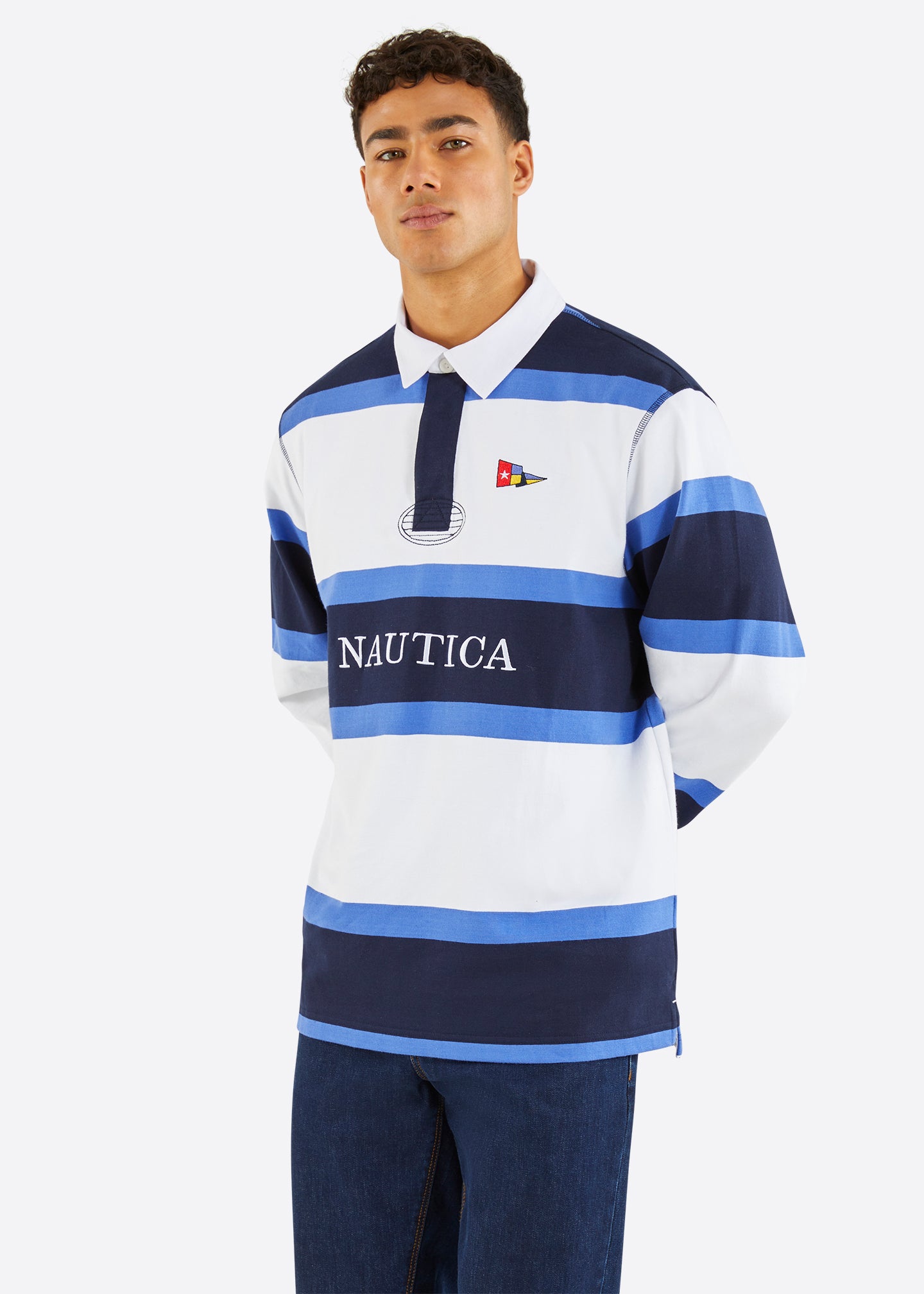 Nautica men's long sleeve polo shop