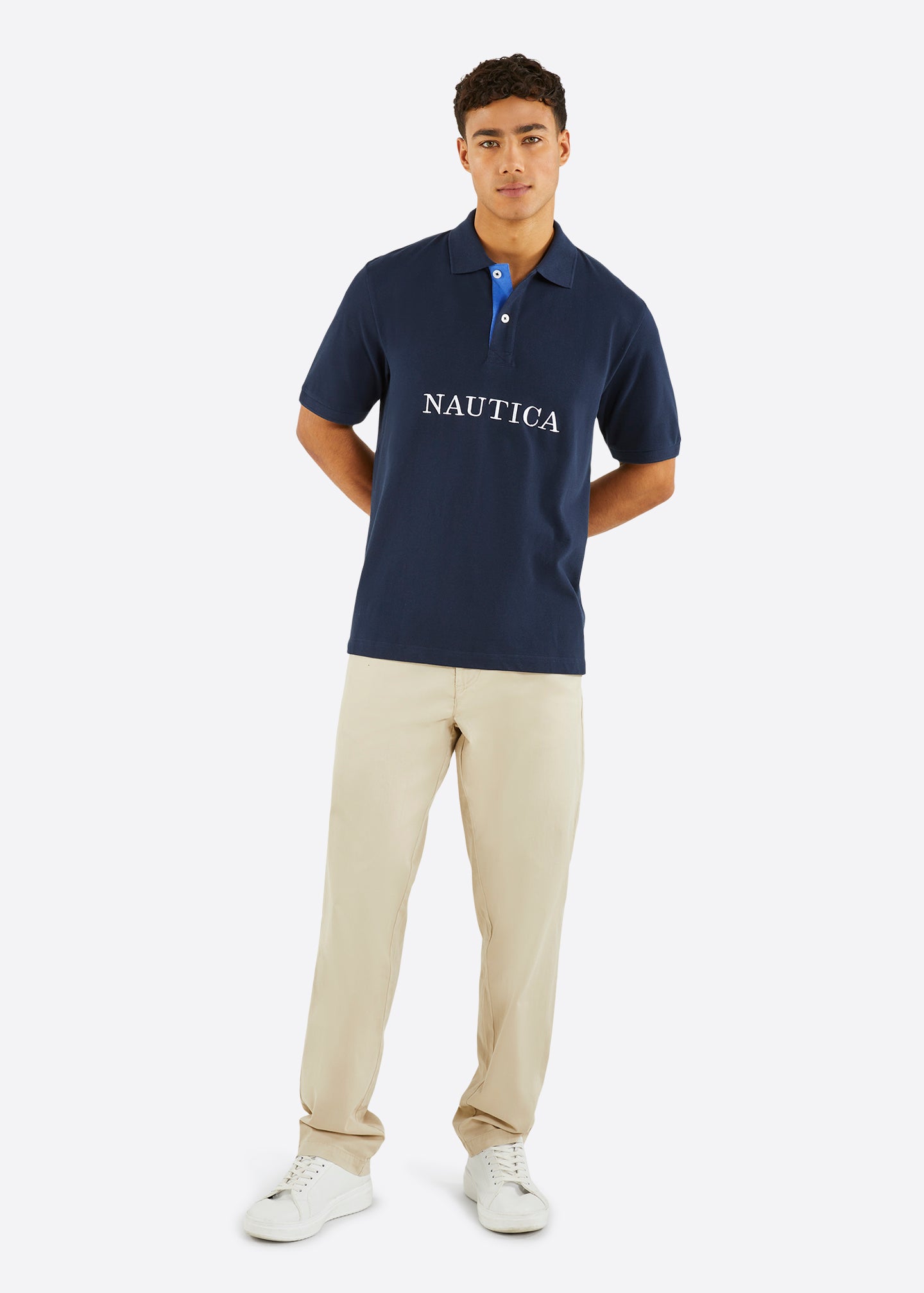 Nautica Delano Big & Tall Polo Shirt - Dark Navy - Full Body