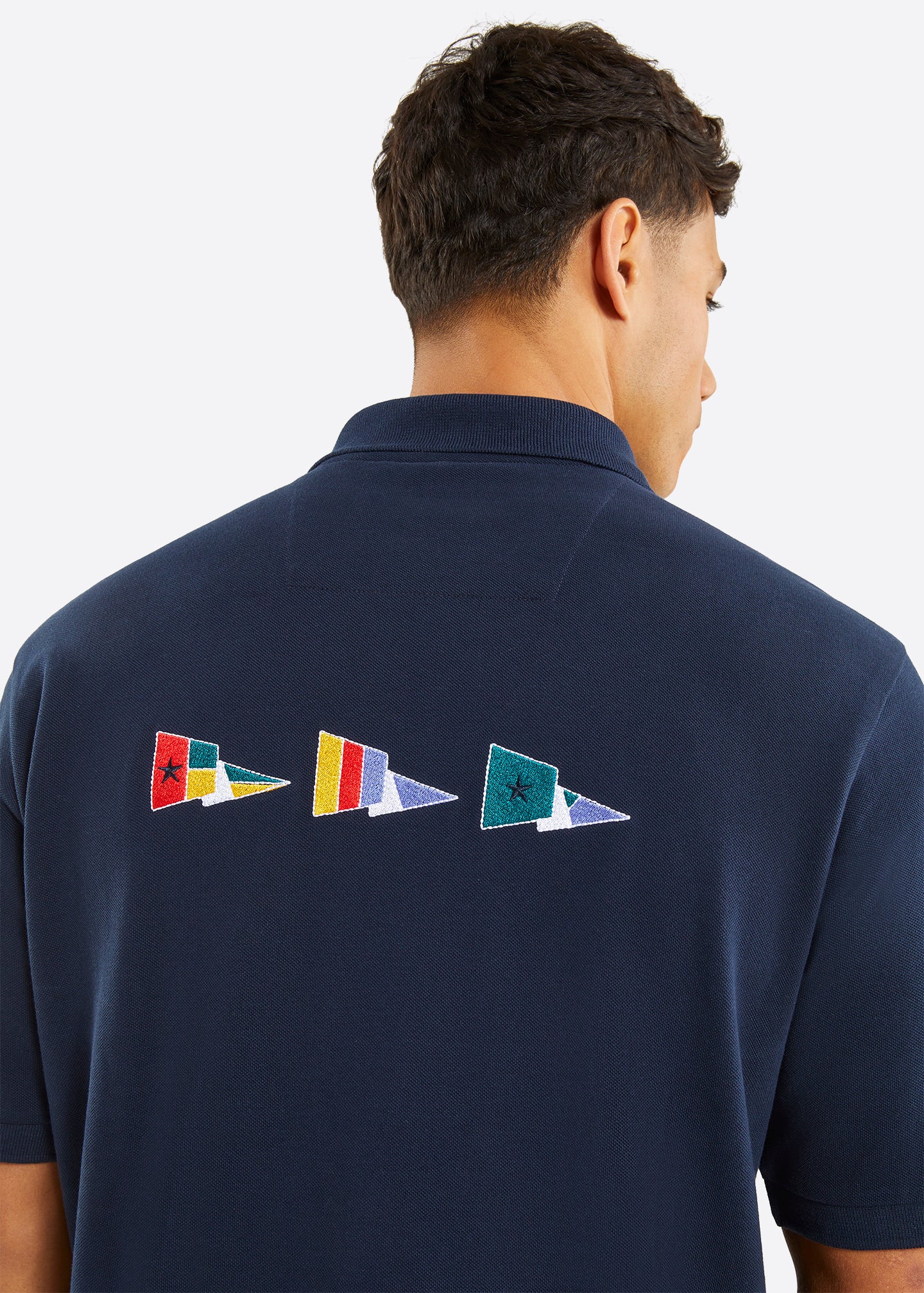 Nautica Delano Big & Tall Polo Shirt - Dark Navy - Detail