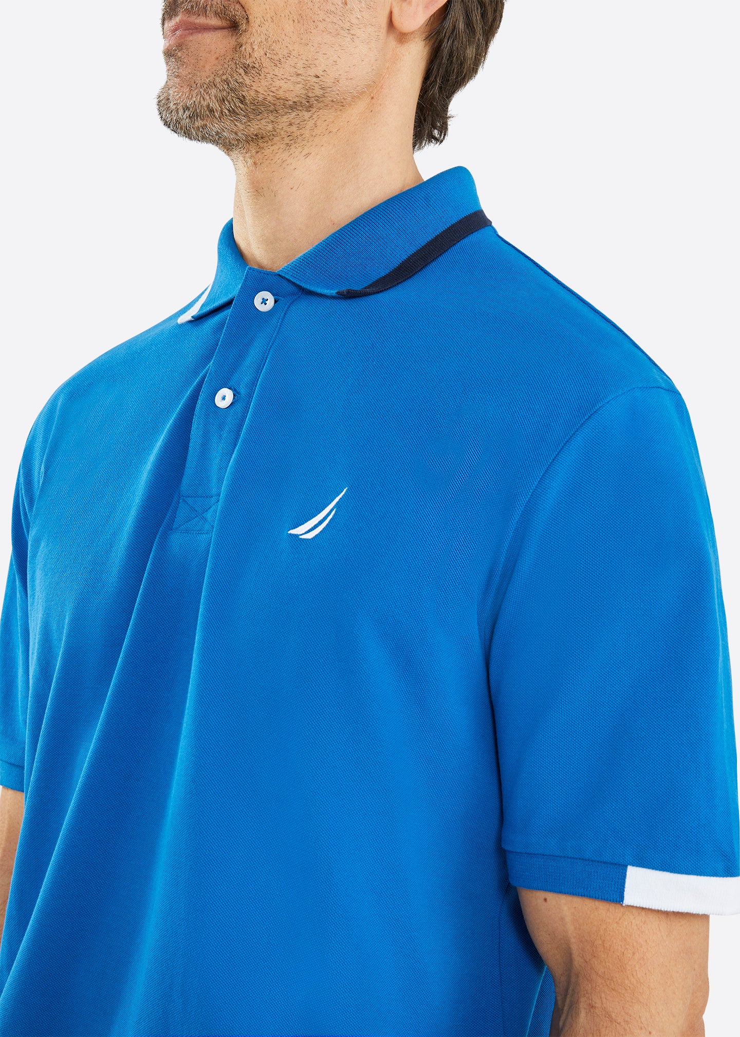 Nautica Alecto Big & Tall Polo Shirt - Blue - Detail