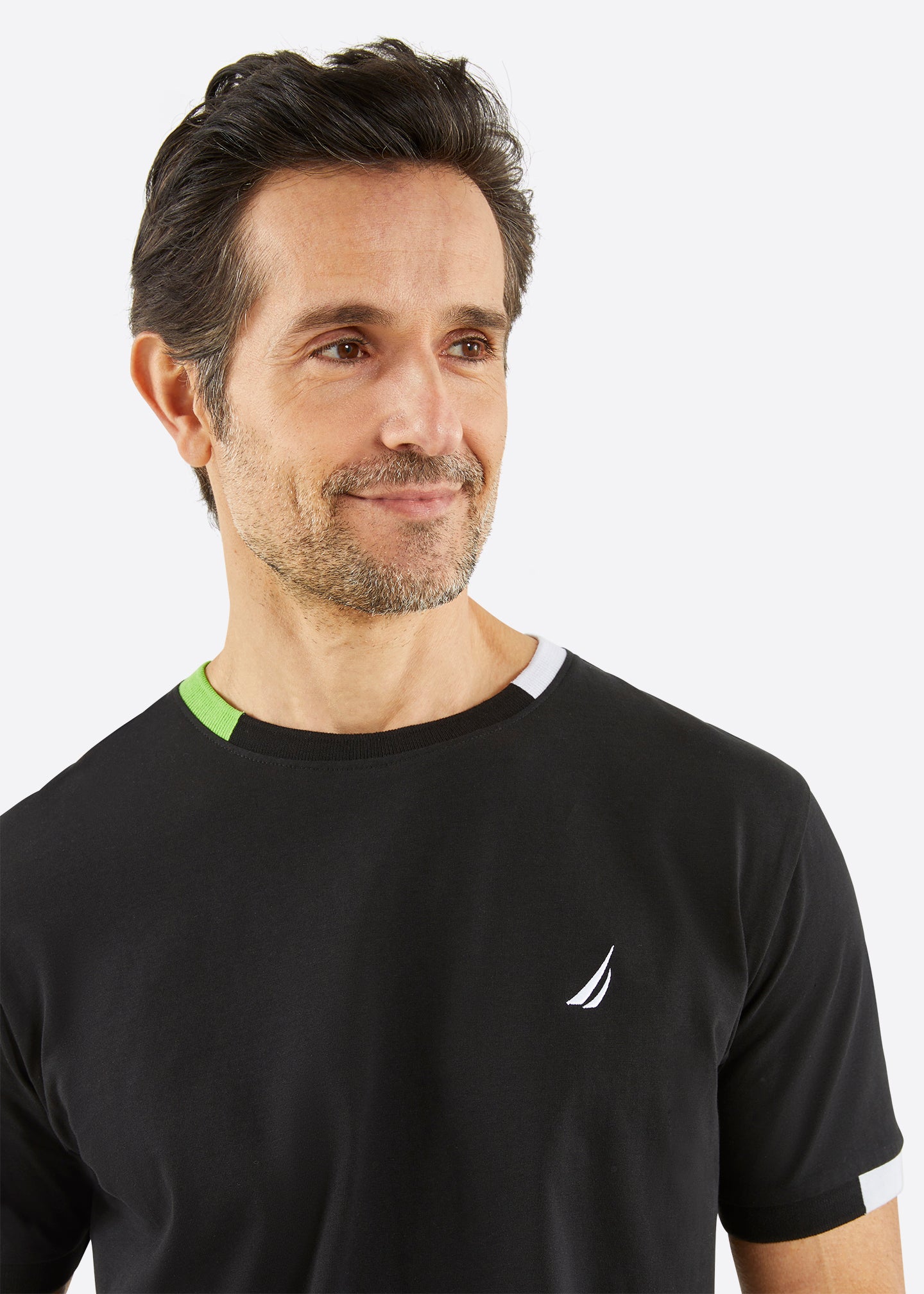 Nautica Lathum Big & Tall T-Shirt - Black - Detail