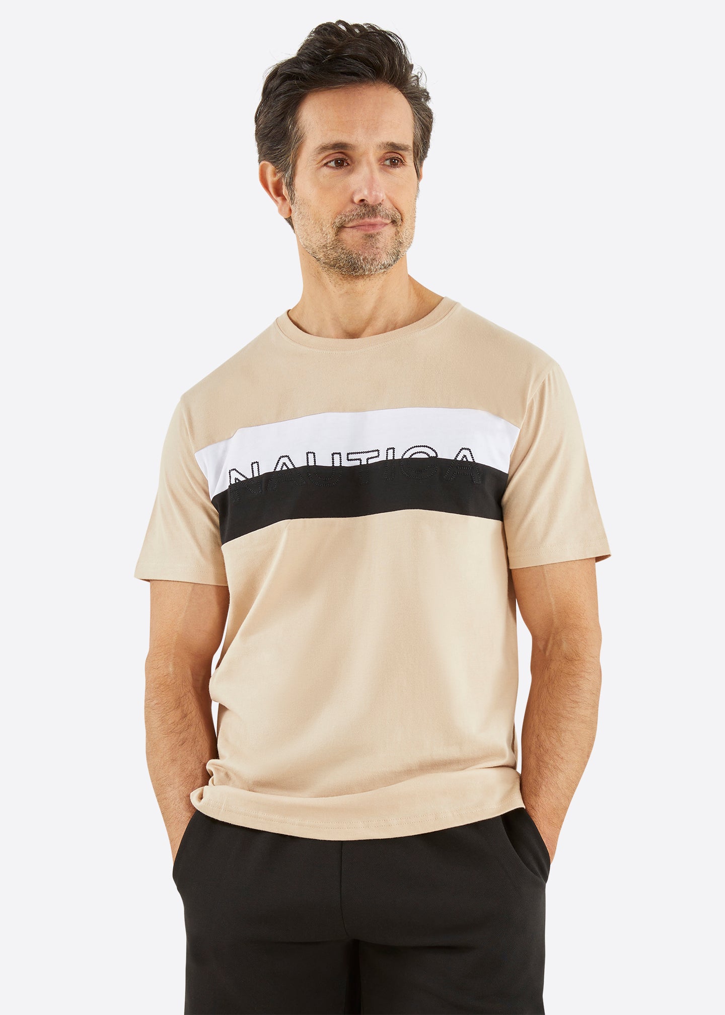 Nautica Kiran T-Shirt - Taupe - Front