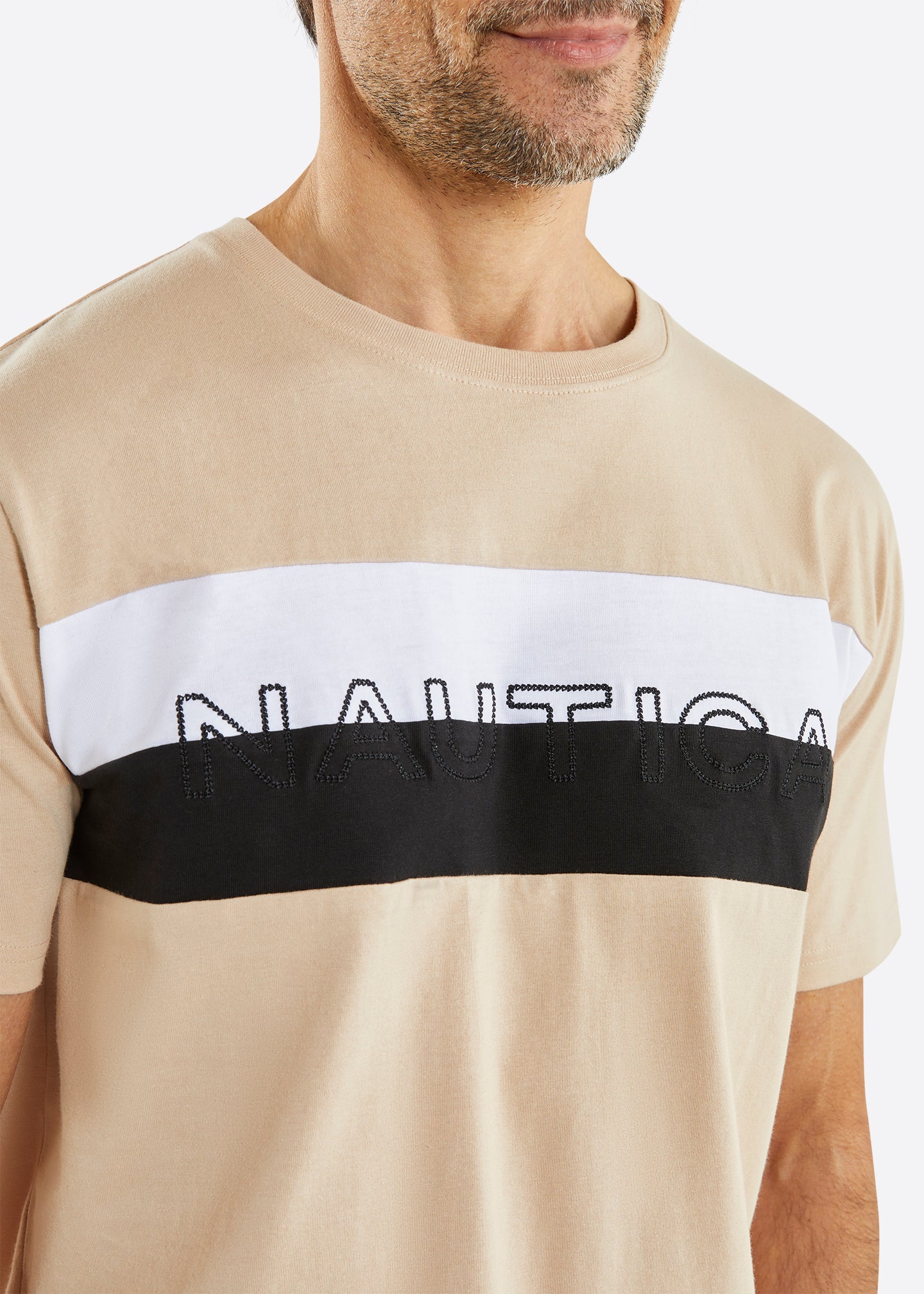 Nautica Kiran T-Shirt - Taupe - Detail