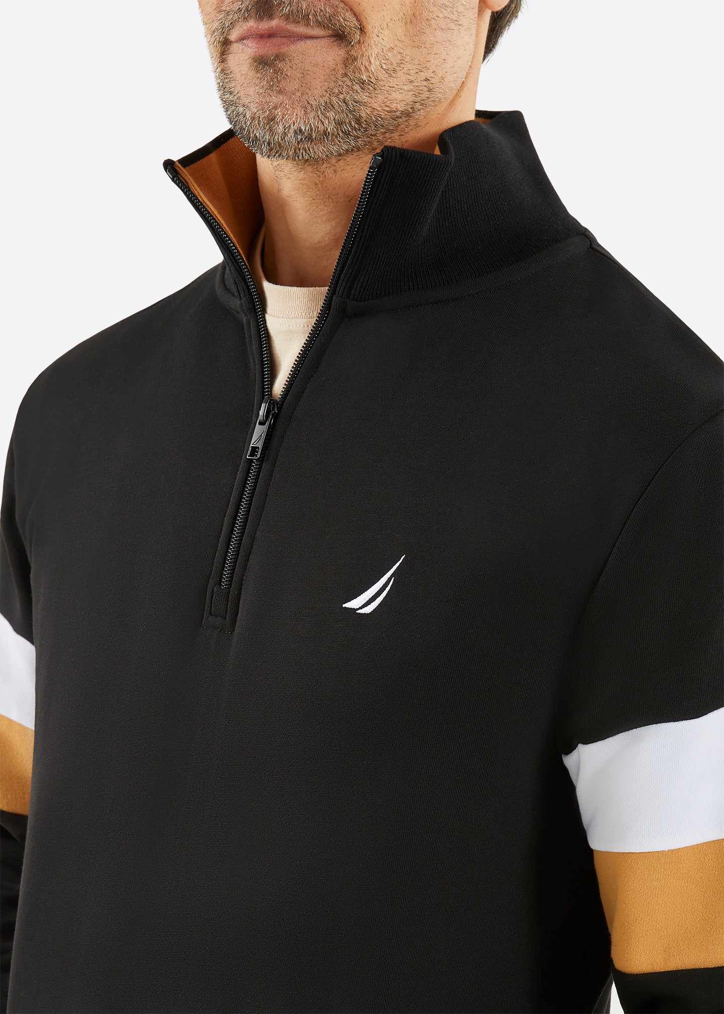 Nautica Xand 1/4 Zip Top - Black - Detail