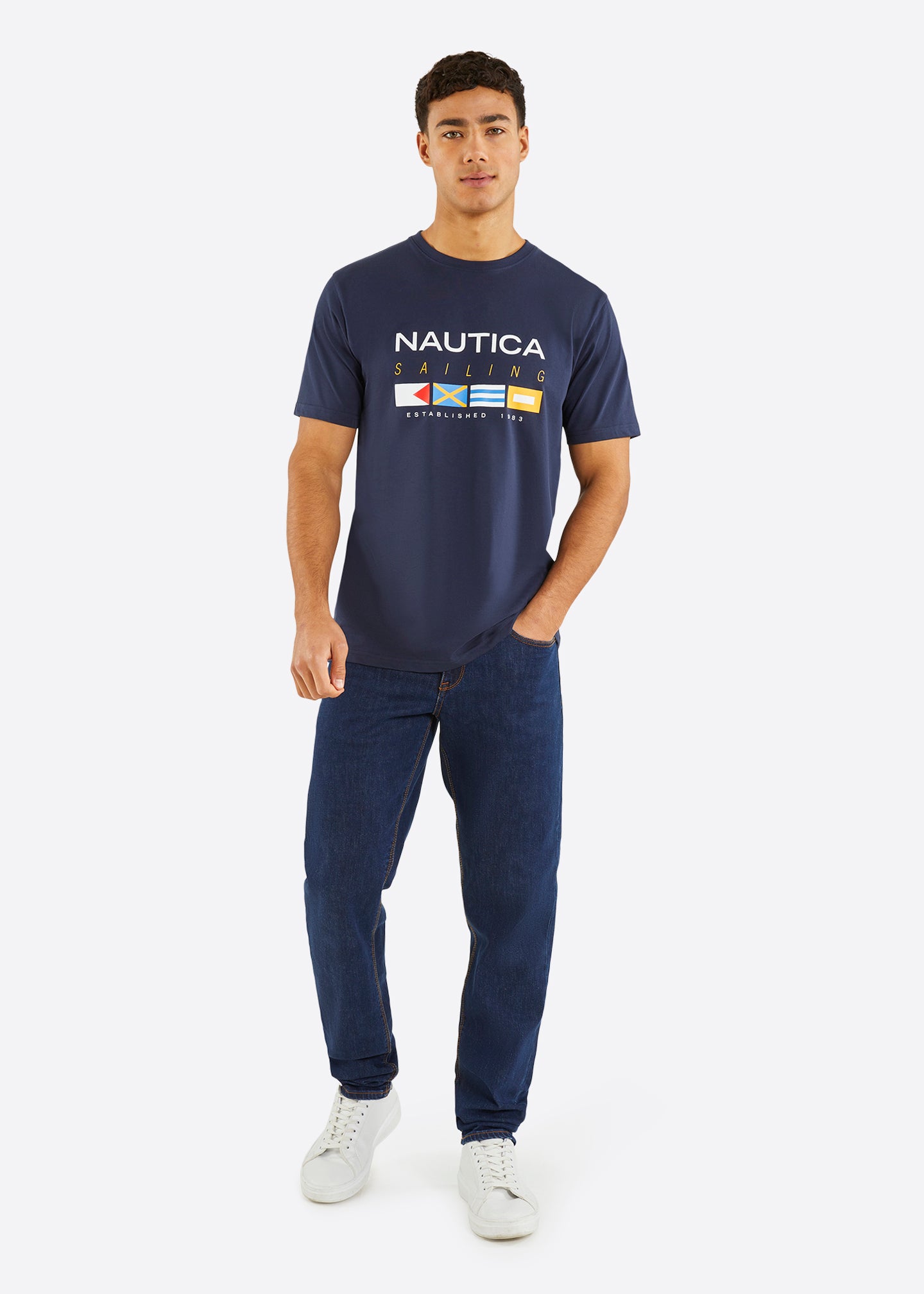 Nautica Hastings T-Shirt - Dark Navy - Full Body