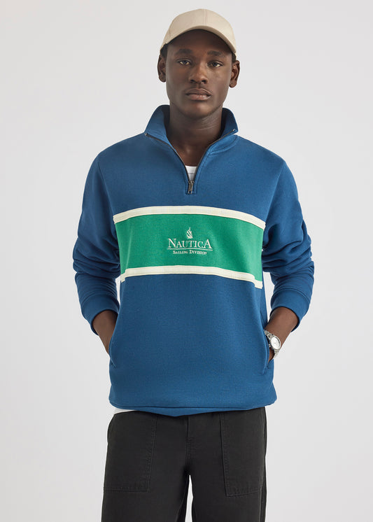 Garbo 1/4 Zip - Washed Denim