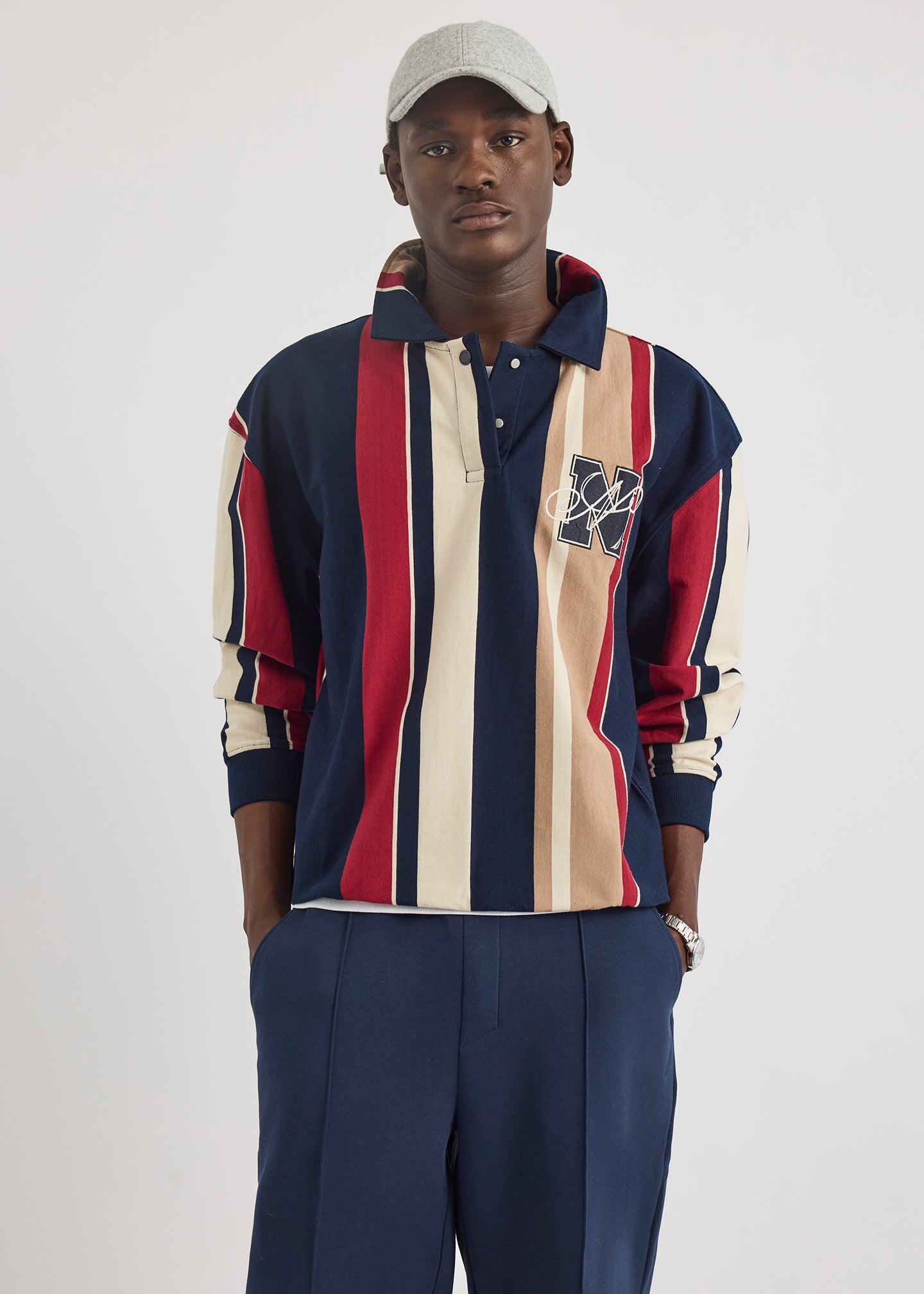 Colson Collared Sweatshirt - Dark Navy