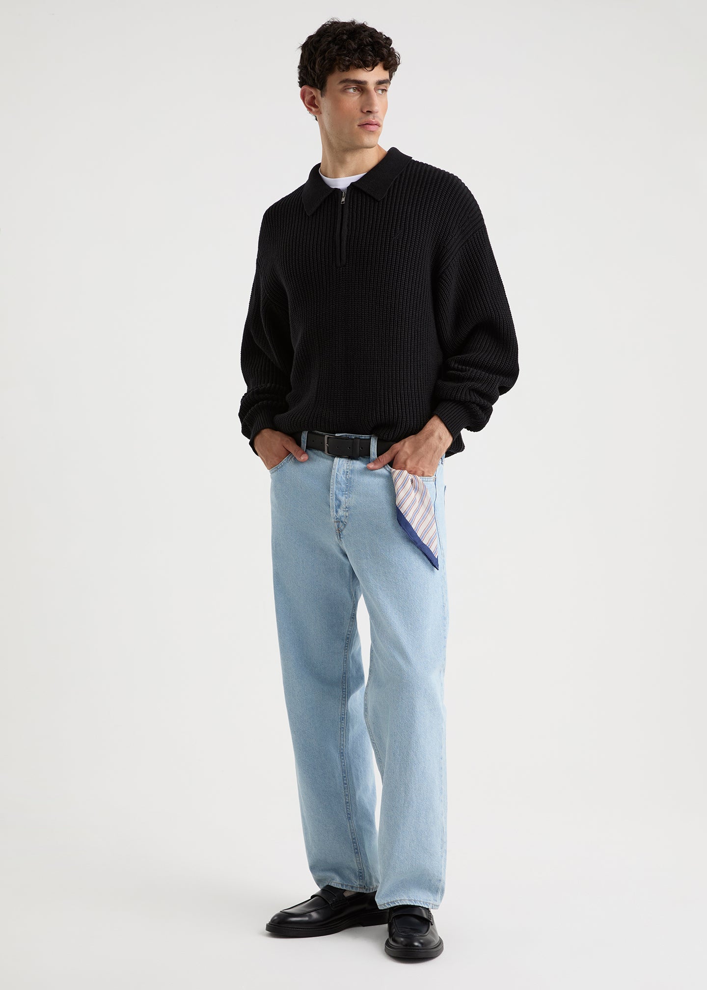 Lisandro 1/4 Zip Top - Black