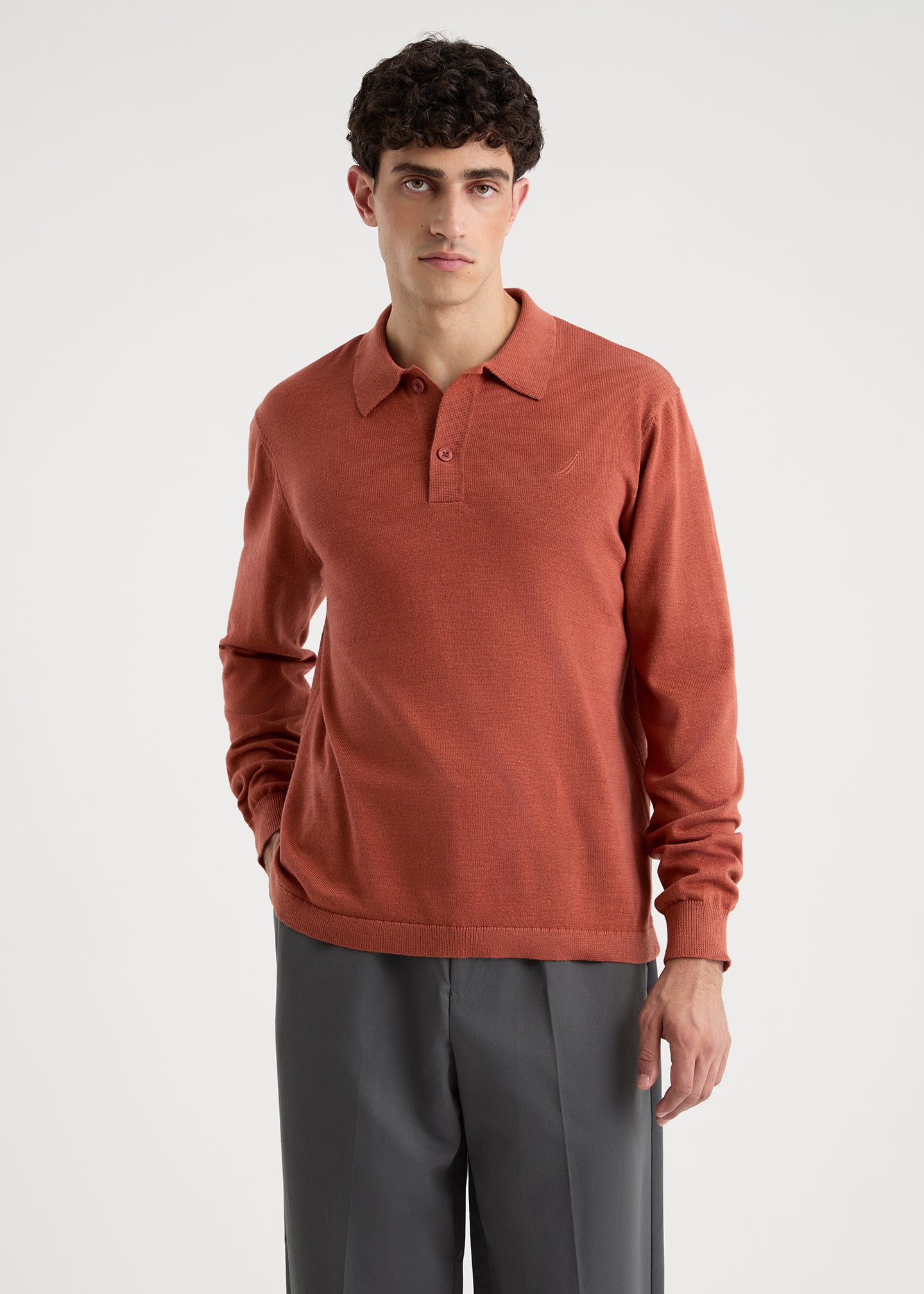 Octavio LS Polo Shirt - Terracotta