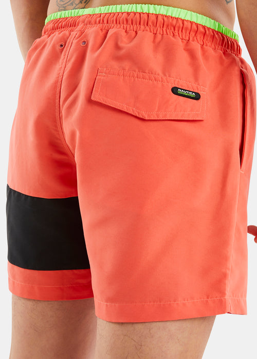Nautica Competition Fraser 5" Swim Short - Coral - Detail