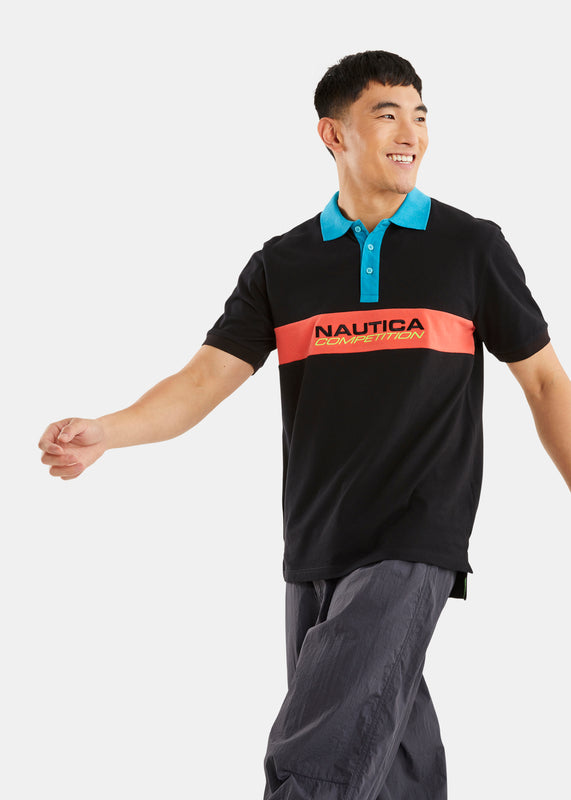 Nautica Competition Andros Polo Shirt - Black - Front
