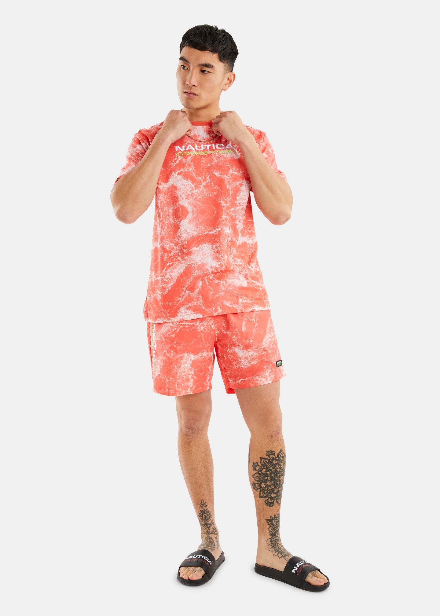 Nautica Competition Rupat 4" Swim Short - Coral - Full Body