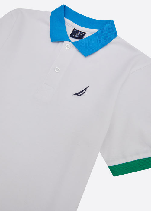 Nautica Junior Jacob Polo Shirt - White - Detail